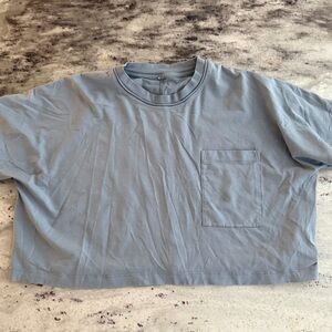 Lululemon blue boxy cropped tee